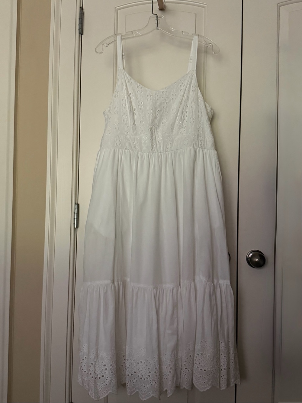 Torrid Festi White Eyelet Tiered Midi Sundress Size 1